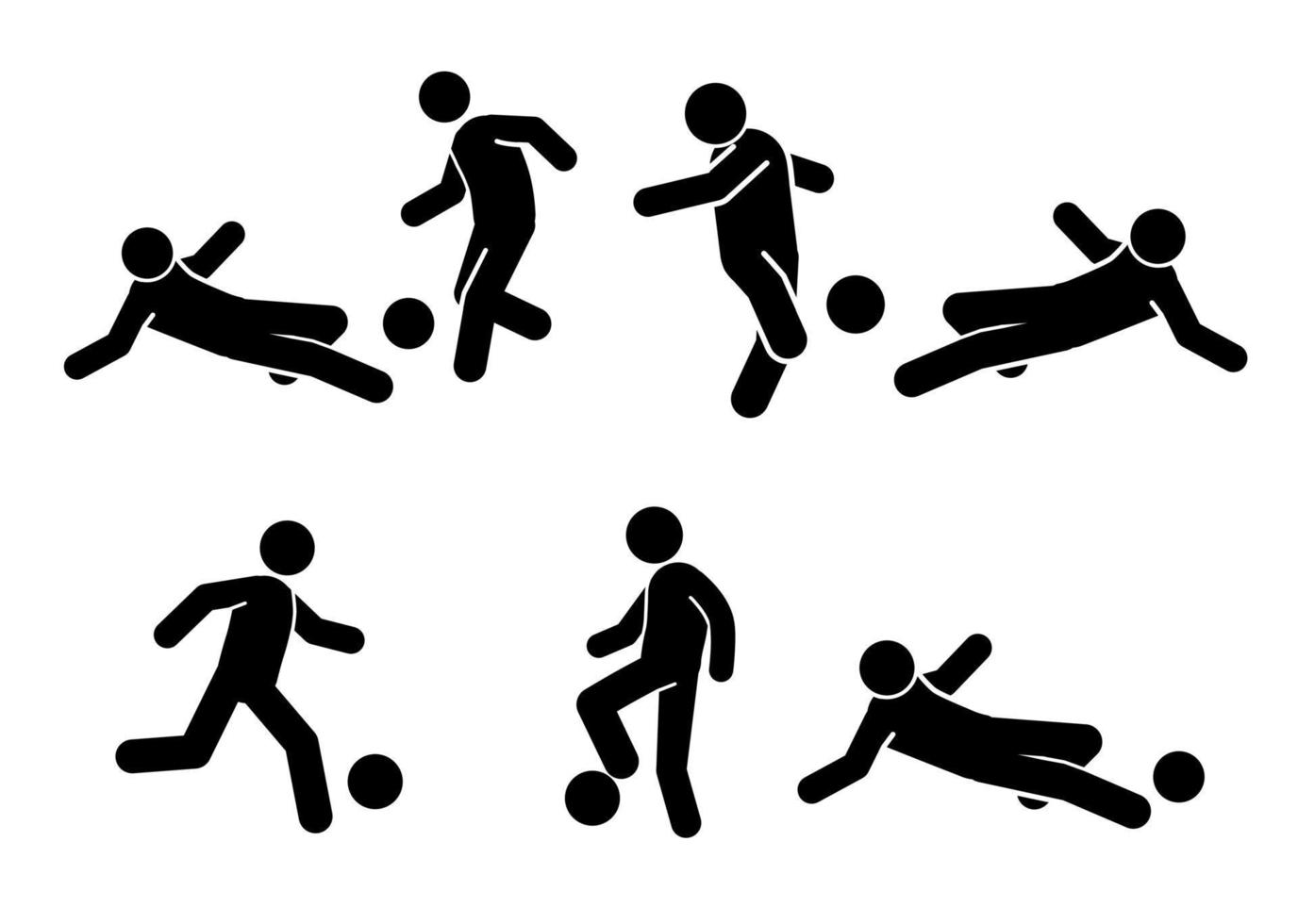 vecteur illustration de football joueurs silhouette