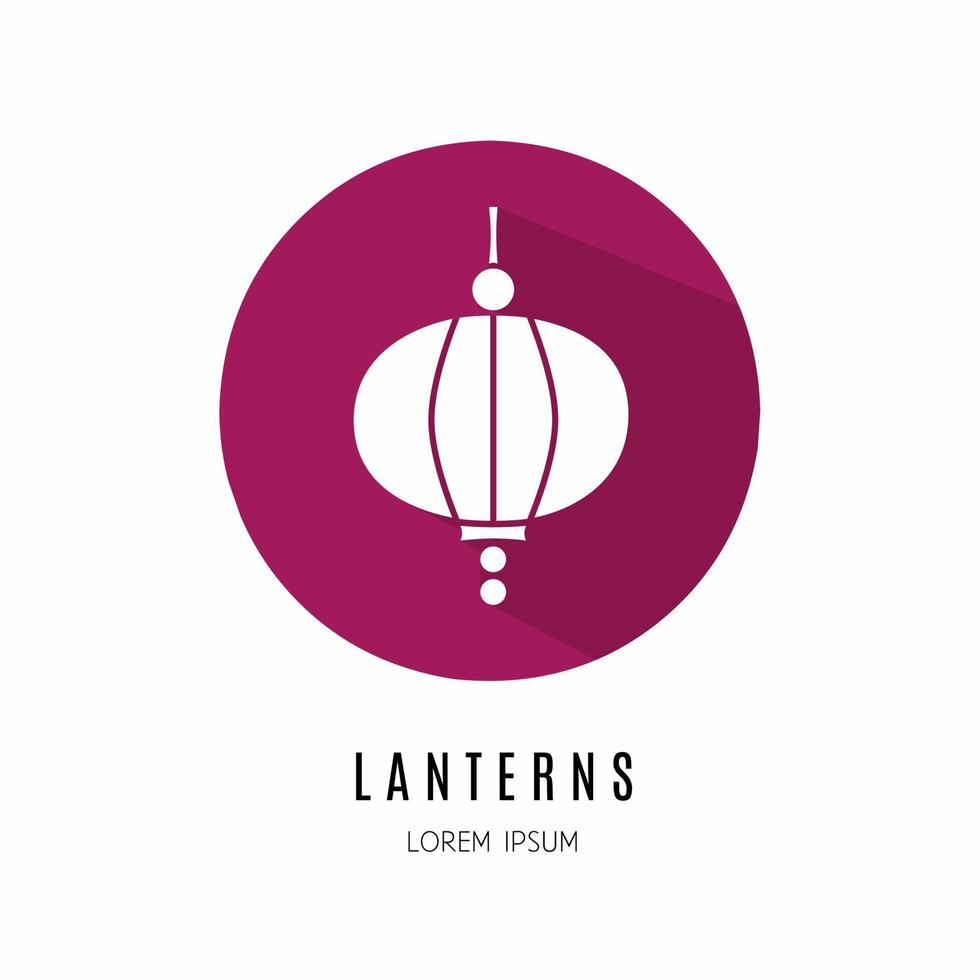 lanternes icône dans plat. logo pour entreprise. Stock vecteur. vecteur