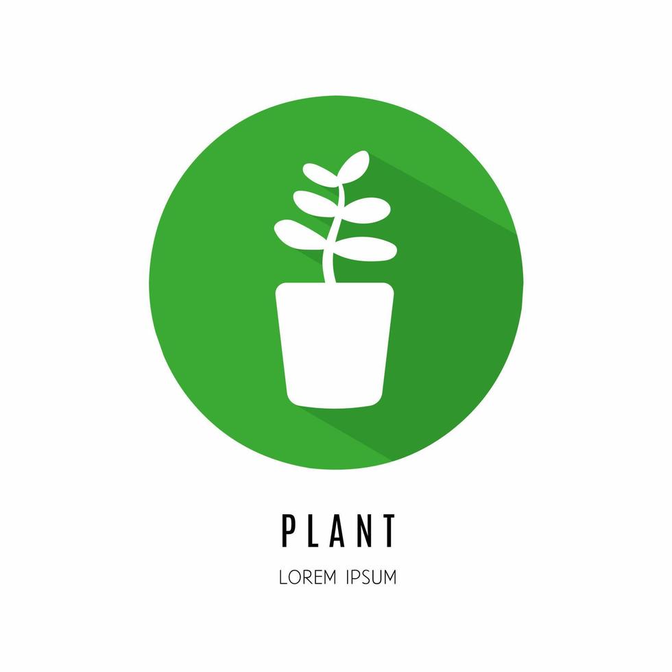 plante icône logo dans plat. logo pour entreprise. Stock vecteur. vecteur