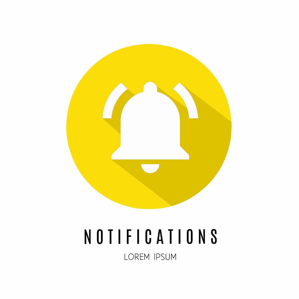 notifications icône dans plat. logo pour entreprise. Stock vecteur. vecteur