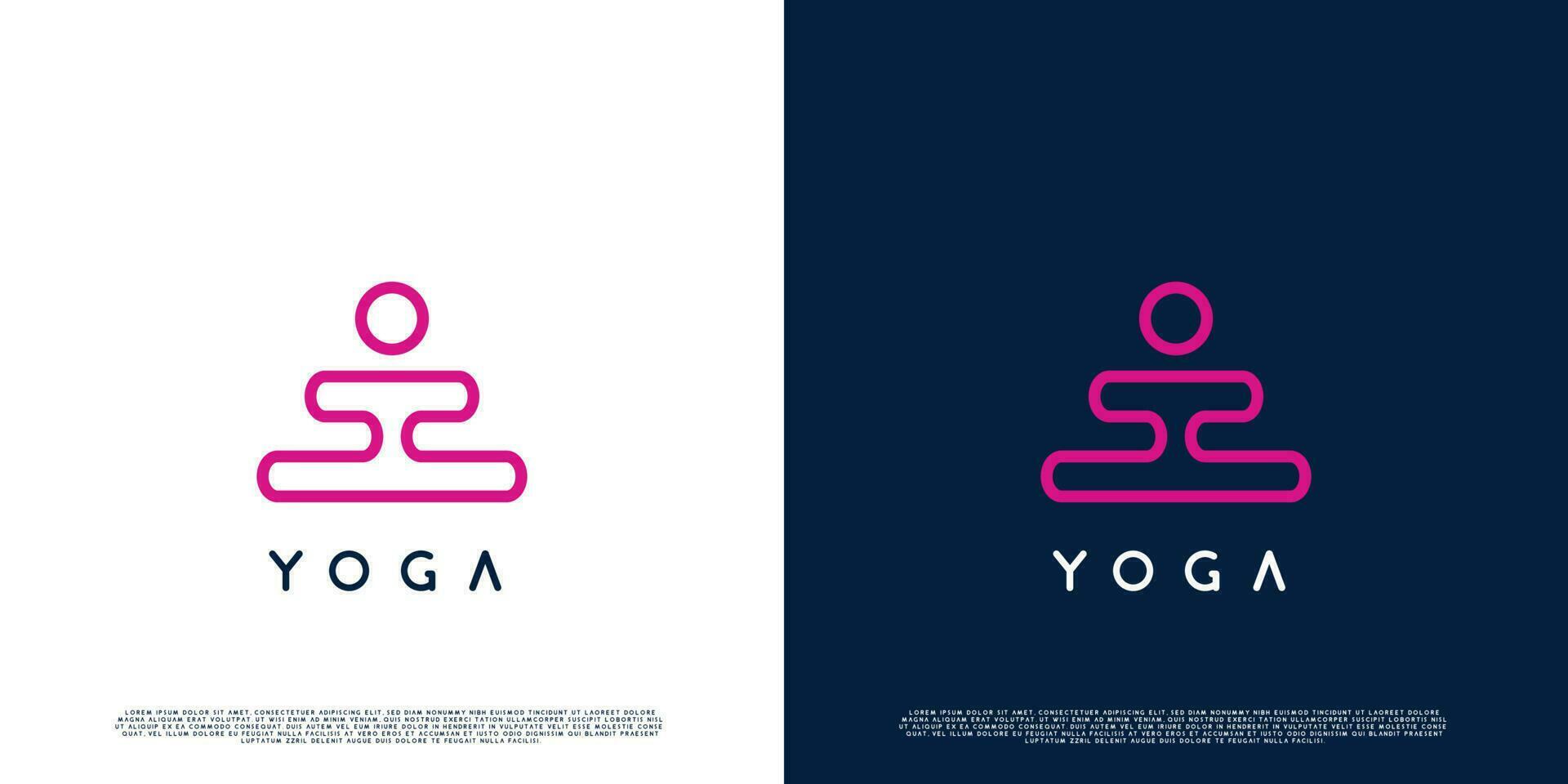 yoga exercice logo conception illustration. silhouette de yoga personne, santé exercice thérapie pour femmes. minimaliste ligne art conception. vecteur