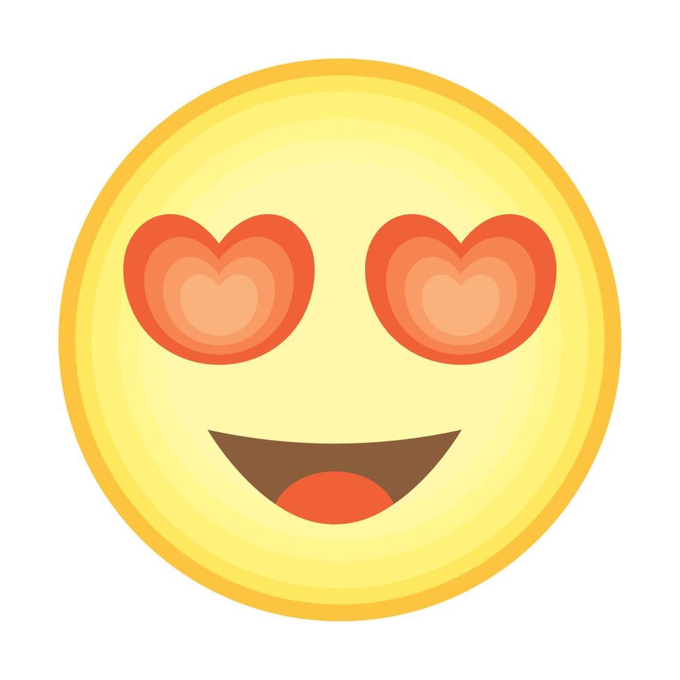 emoji avec cœur yeux vecteur