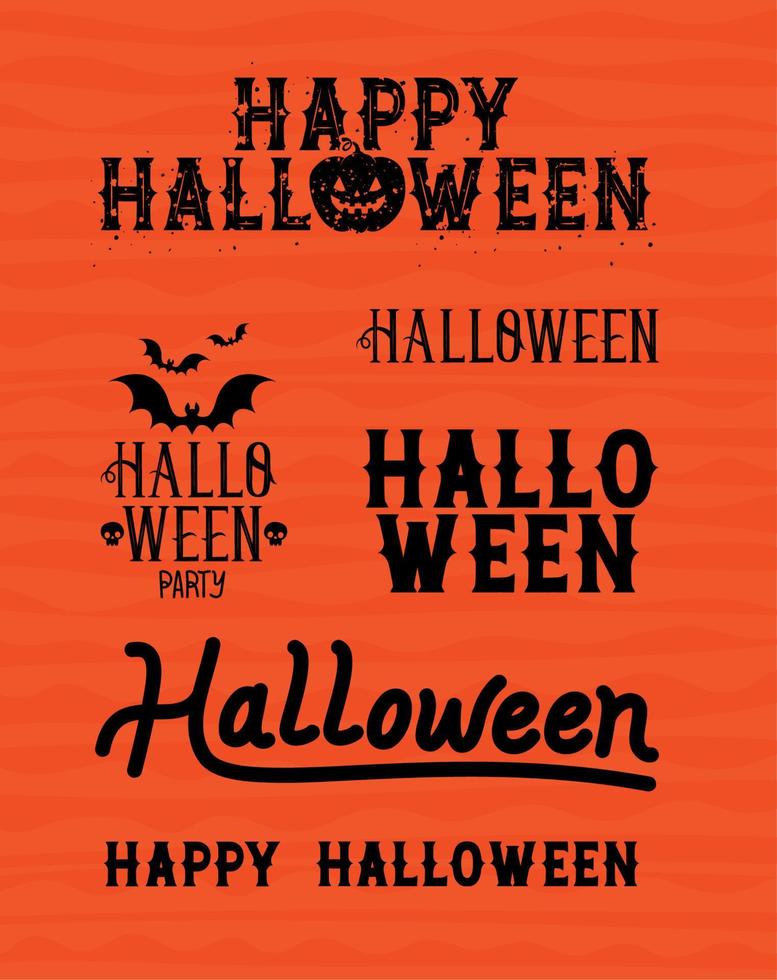 Halloween citations paquet vecteur