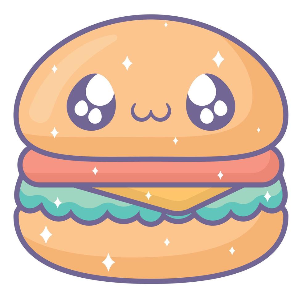 kawaii Burger conception vecteur