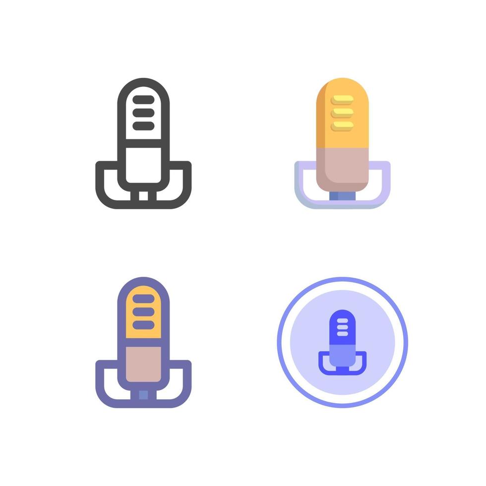 pack d'icônes de microphone isolé sur fond blanc. pour la conception de votre site Web, logo, application, interface utilisateur. illustration graphique vectorielle et trait modifiable. eps 10. vecteur
