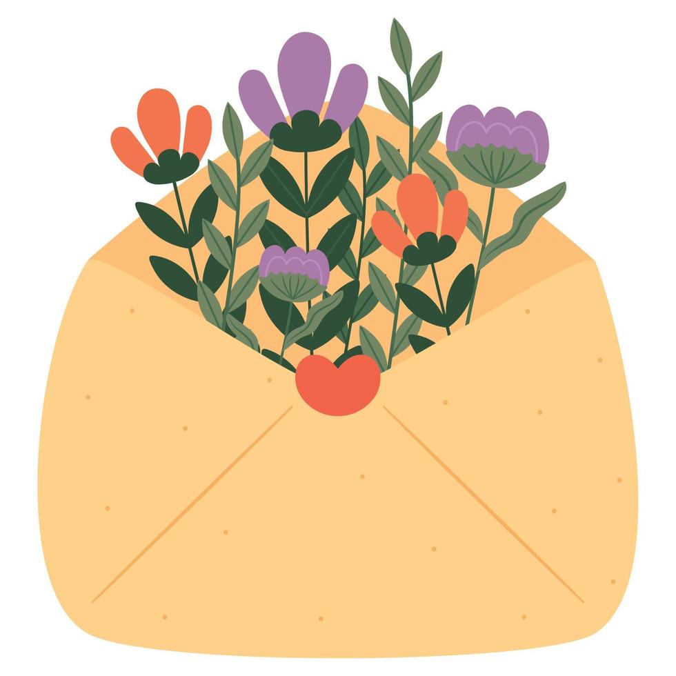 lettre avec fleurs vecteur