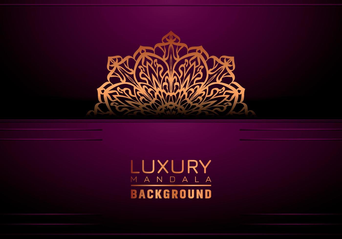 luxe mandala Contexte ornemental, arabesque style avec d'or arabesque modèle style. décoratif mandala ornement pour imprimer, brochure, bannière, couverture, affiche, invitation carte vecteur