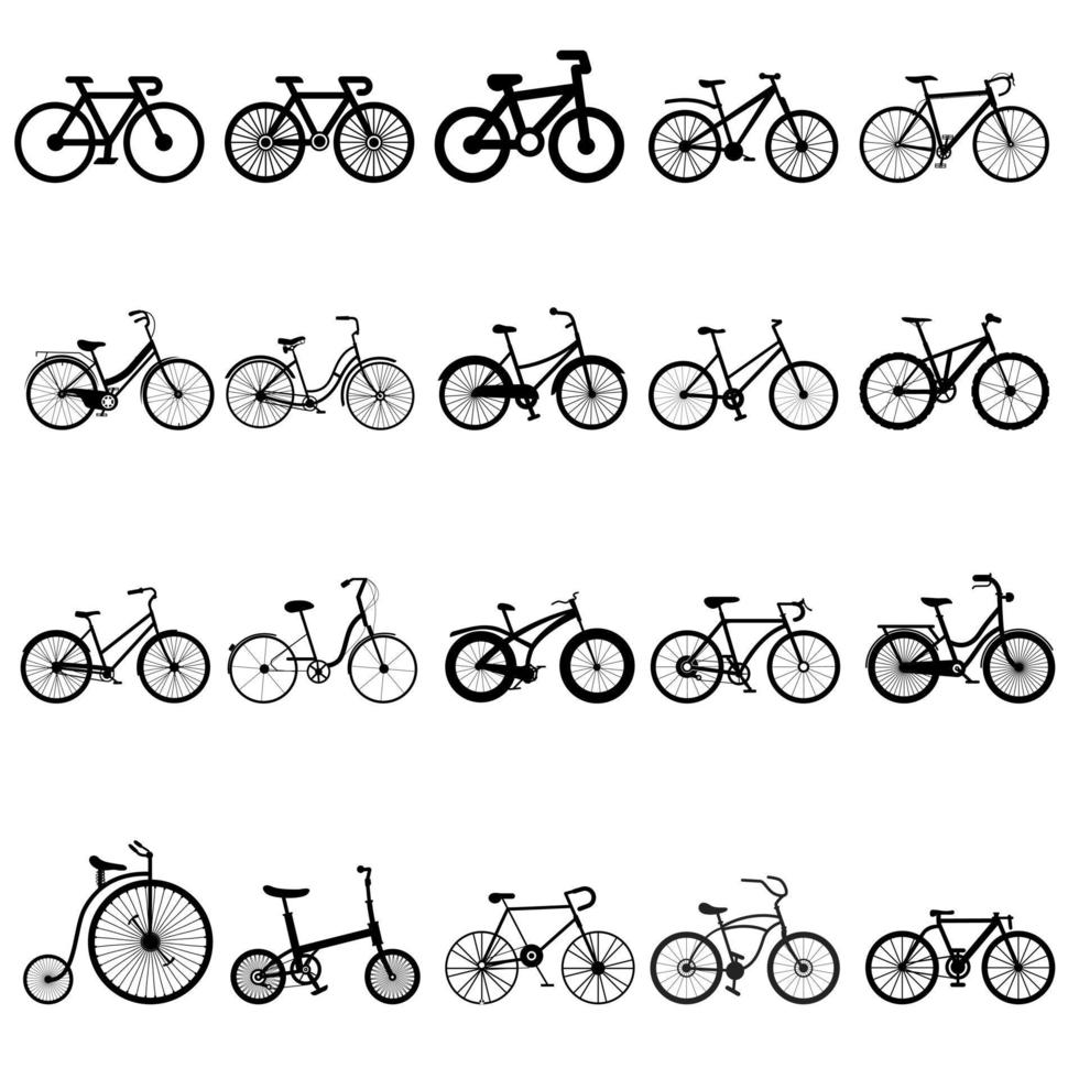 bicyclette icône vecteur ensemble. vélo illustration signe collection. sport symbole ou logo.