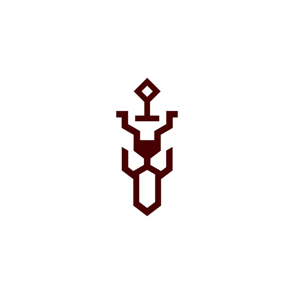 trône épée logo conception avec Loup tête combinaison vecteur