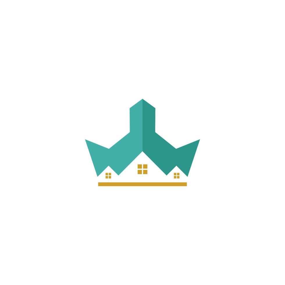 maison logo conception avec Royal couronne sur il vecteur