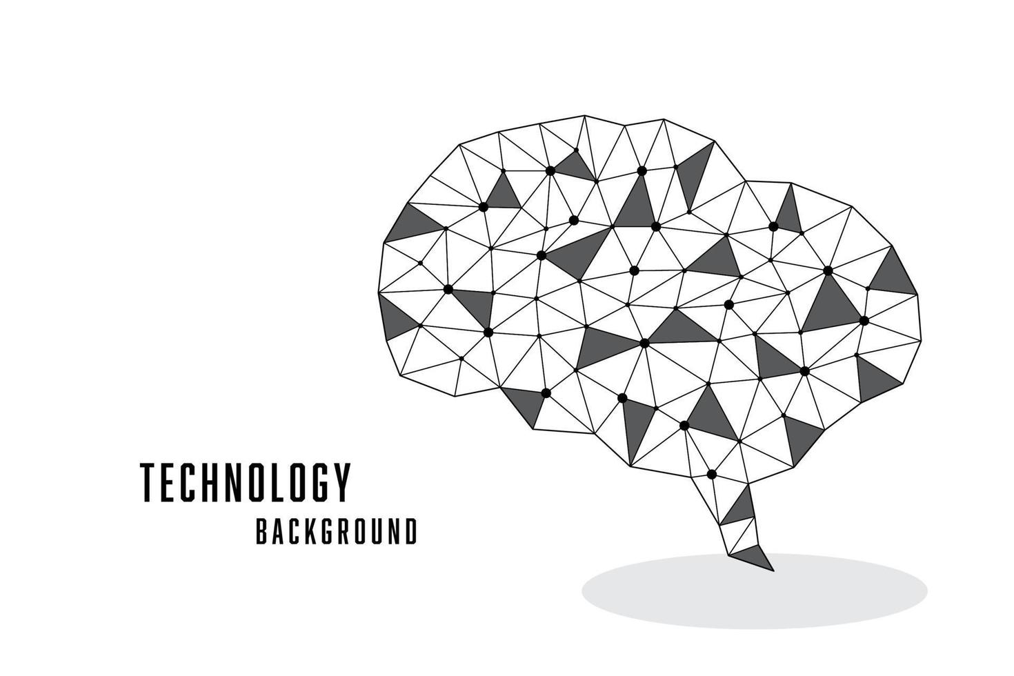 vecteur cerveau forme point et ligne faible poly. abstrait purée point et ligne isoler sur blanc Contexte.