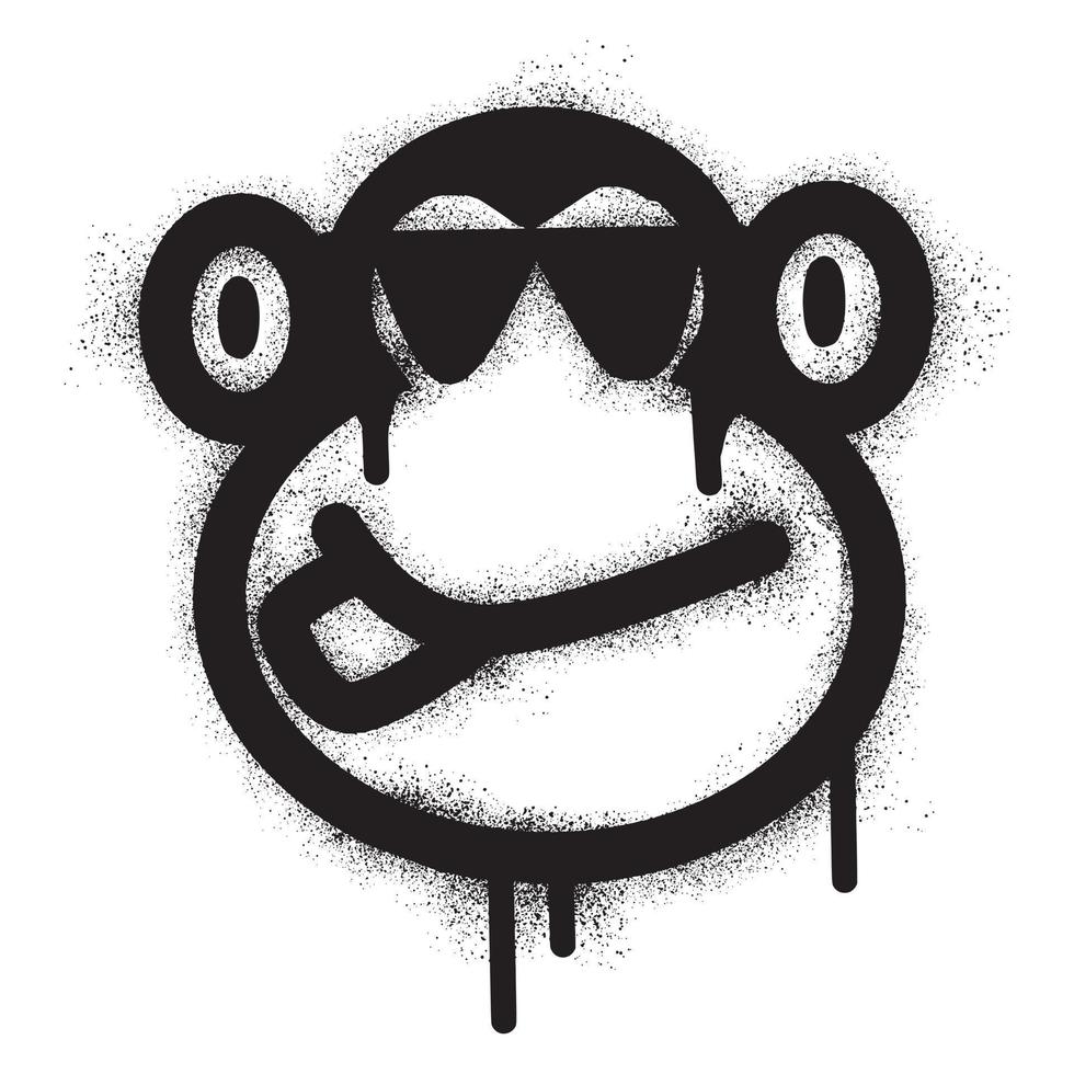 graffiti singe icône avec noir vaporisateur peindre vecteur