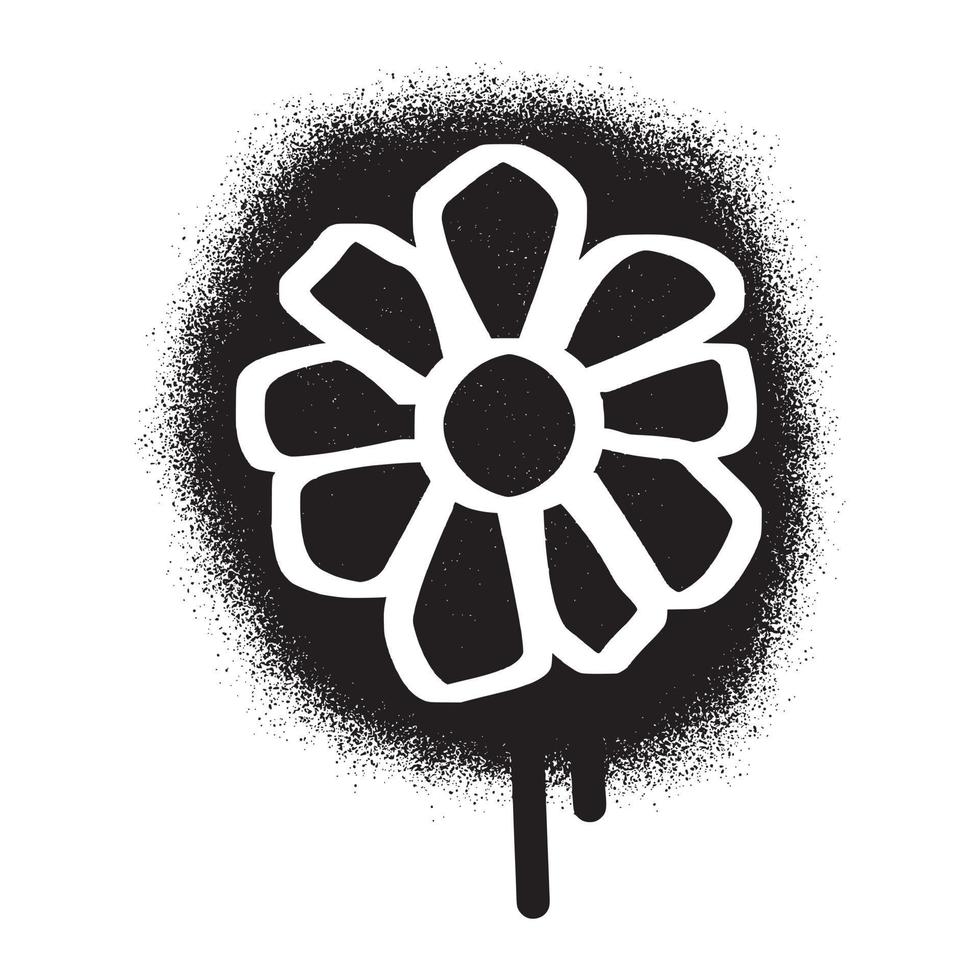 abstrait floral conception graffiti avec noir vaporisateur peindre vecteur