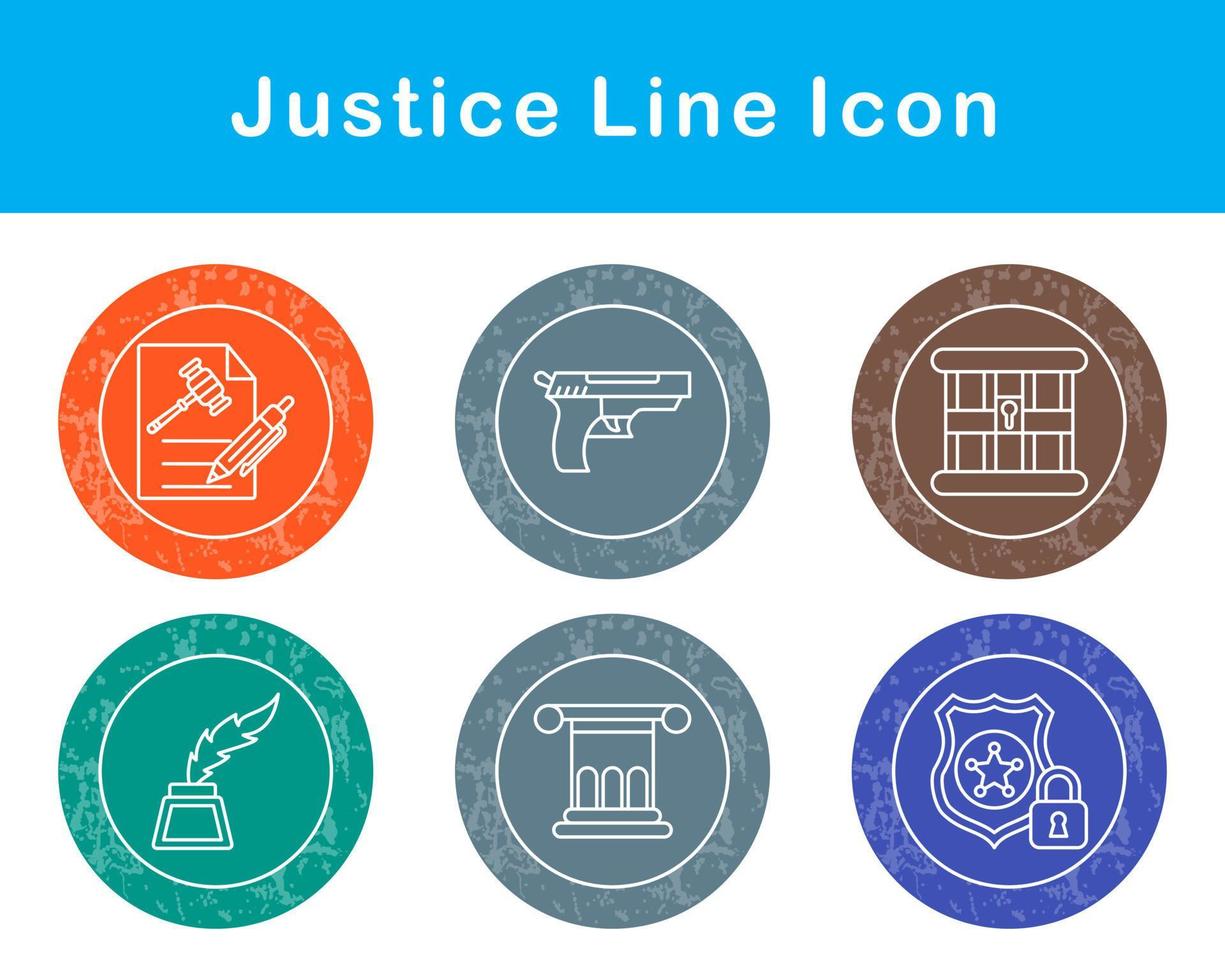 Justice vecteur icône ensemble
