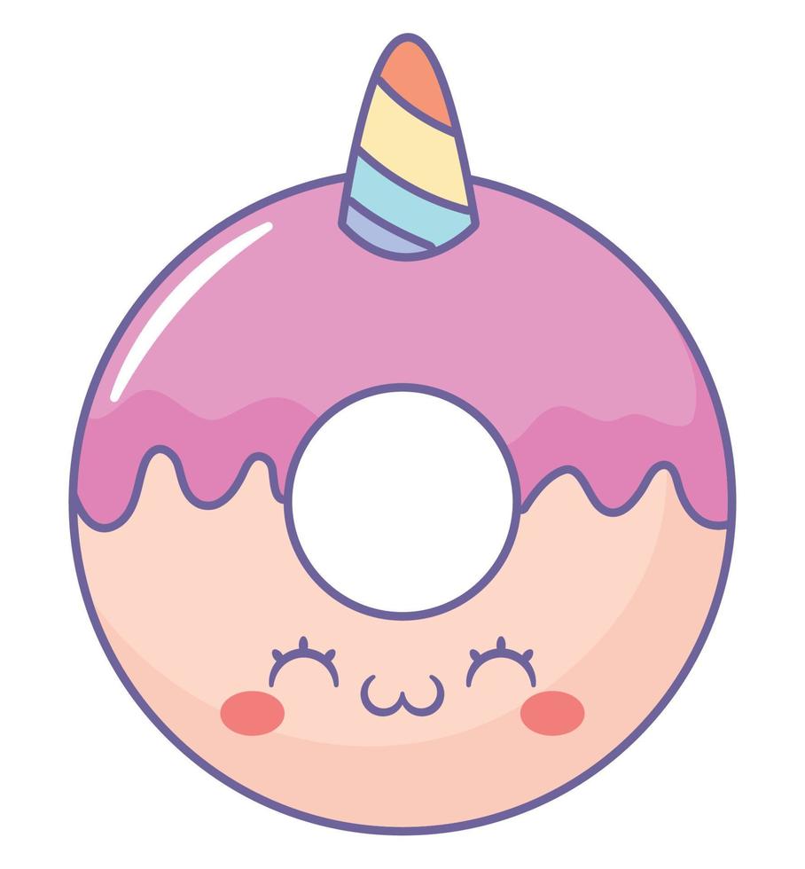 Licorne Donut conception vecteur