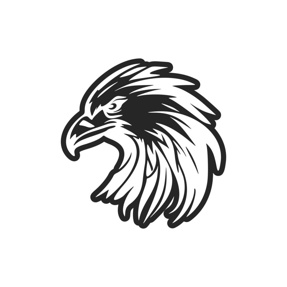 un Aigle logo dans noir et blanc vecteur former.