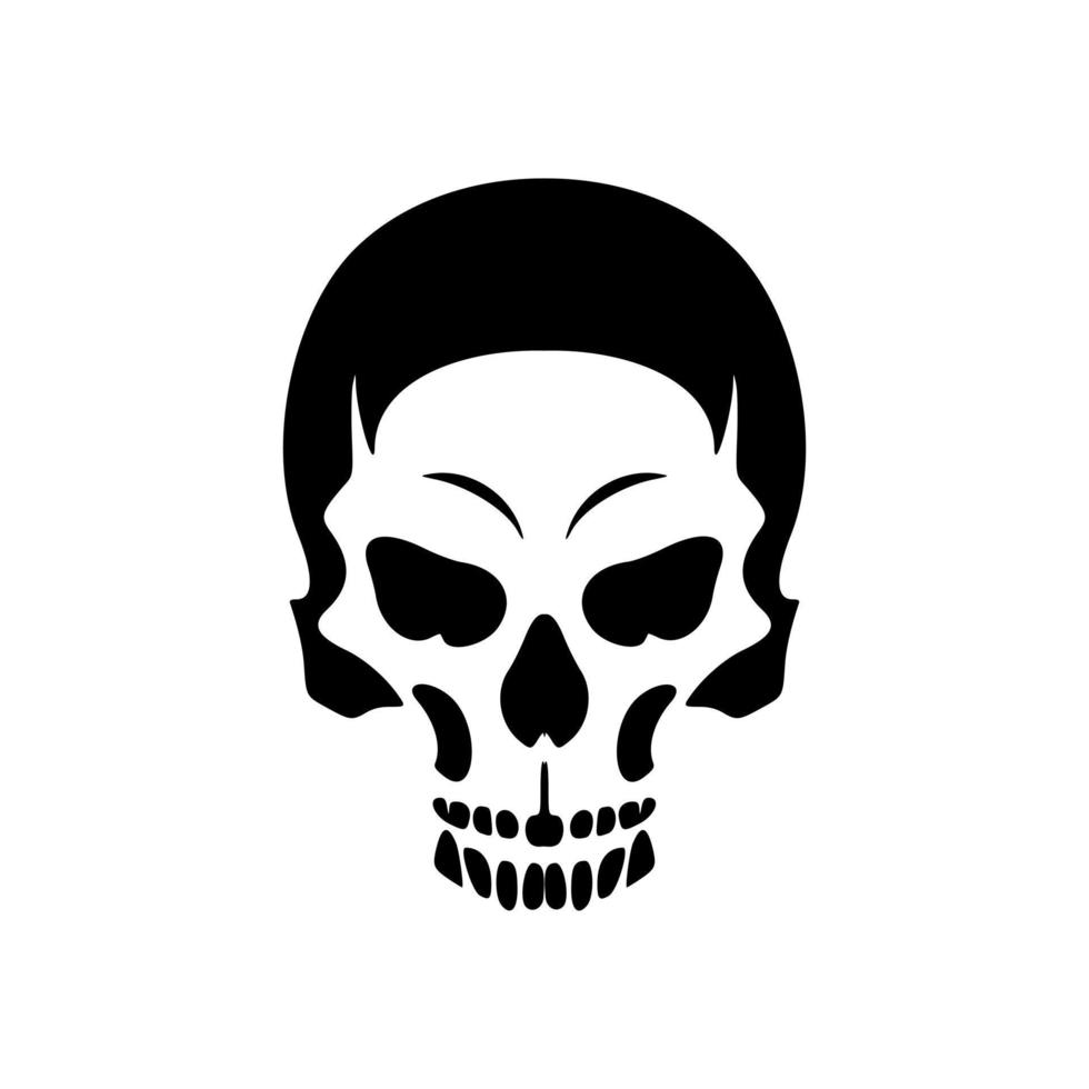 une logo avec une noir et blanc crâne forme vecteur. vecteur