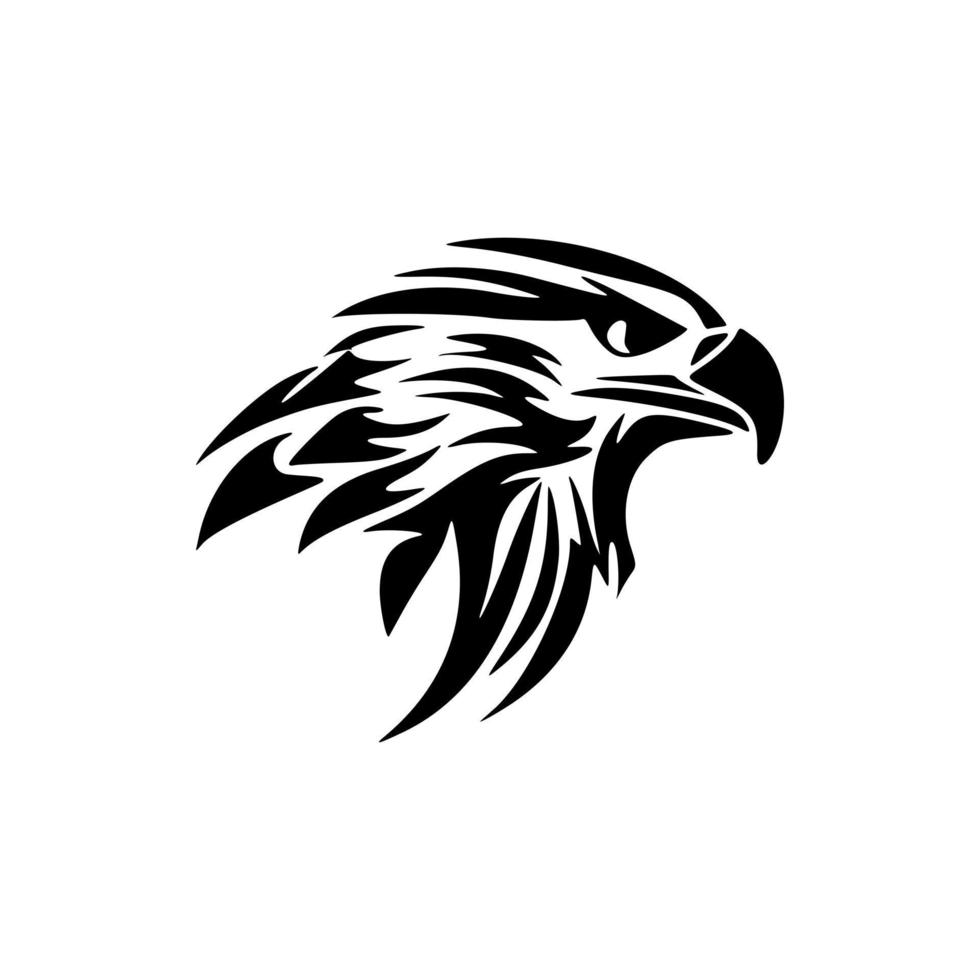 un illustration de une noir et blanc Aigle affiché comme une logo. vecteur