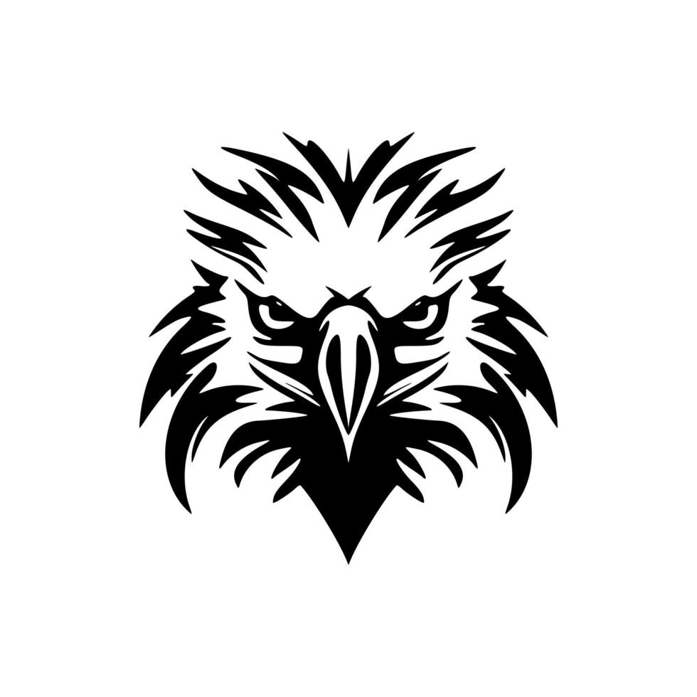 une noir et blanc Aigle logo dans vecteur format.