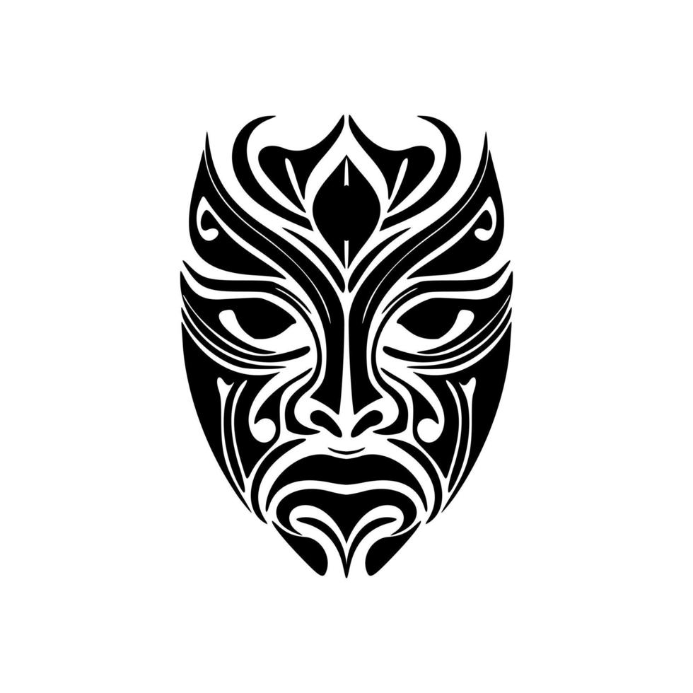 vecteur illustration de une polynésien masque dans noir et blanche.