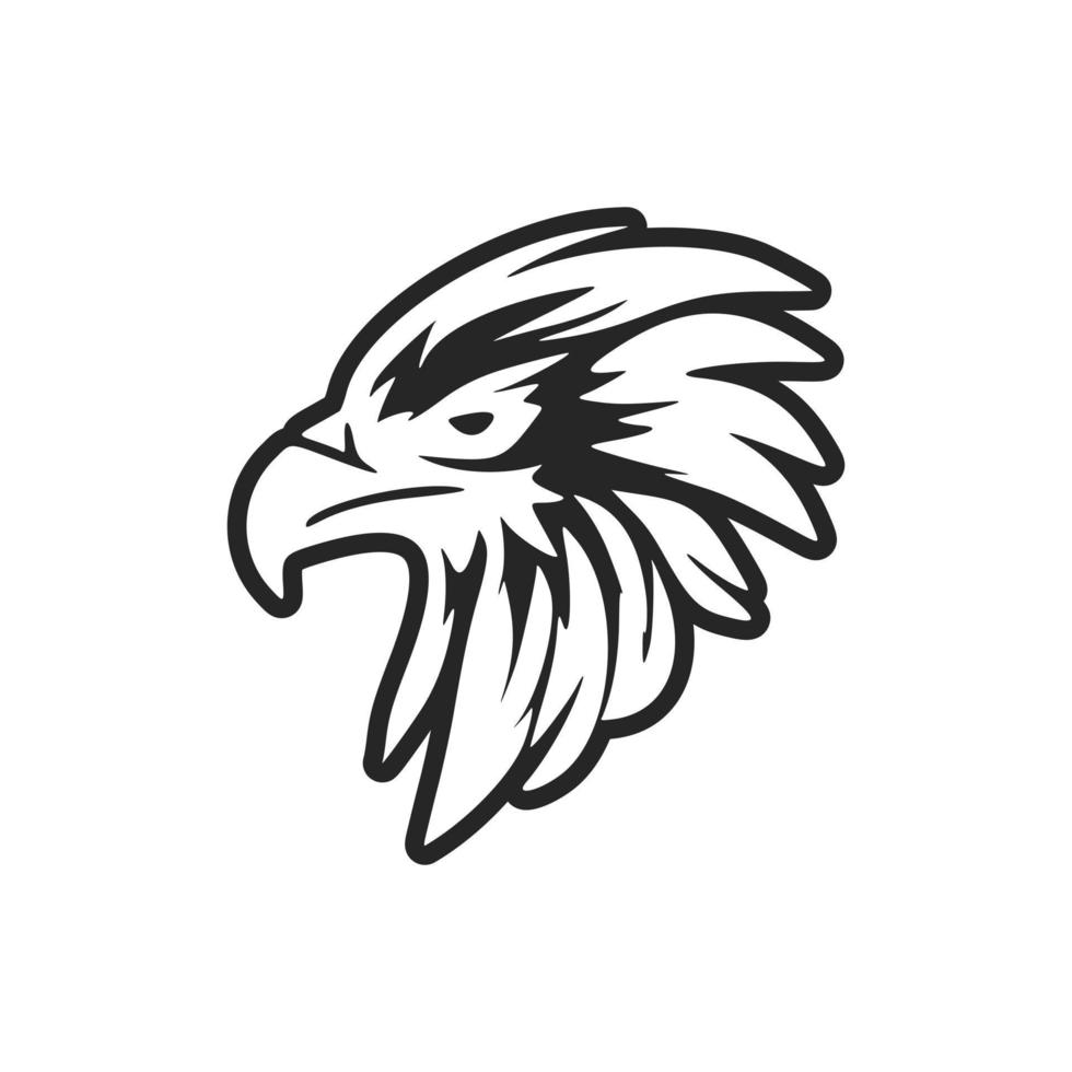 Aigle logo dans noir et blanc vecteur format