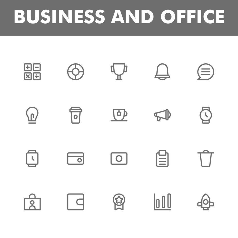 pack d'icônes d'affaires isolé sur fond blanc. pour la conception de votre site Web, logo, application, interface utilisateur. illustration graphique vectorielle et trait modifiable. eps 10. vecteur