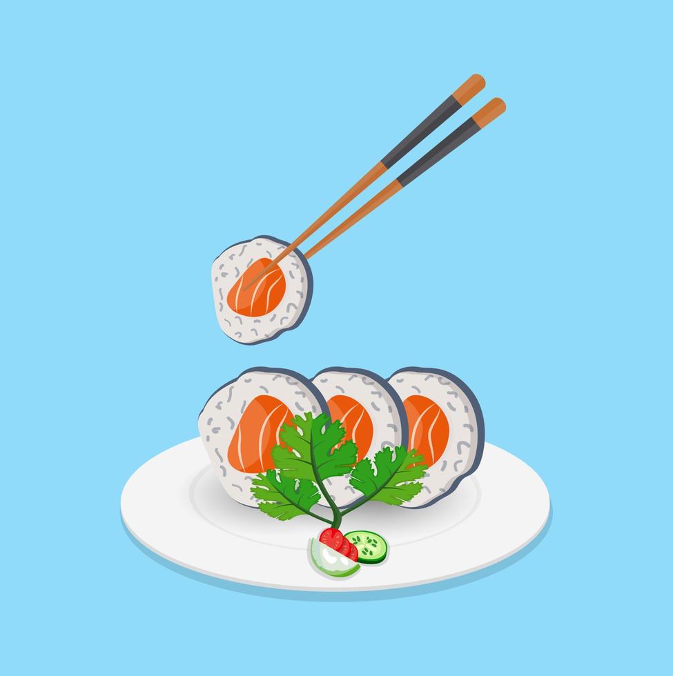 Sushi asiatique nourriture logo modèle conception, Créatif de haute qualité illustration prime vecteur. prime de haute qualité Créatif minimal unique nourriture style nourriture logo modèle conception. vecteur