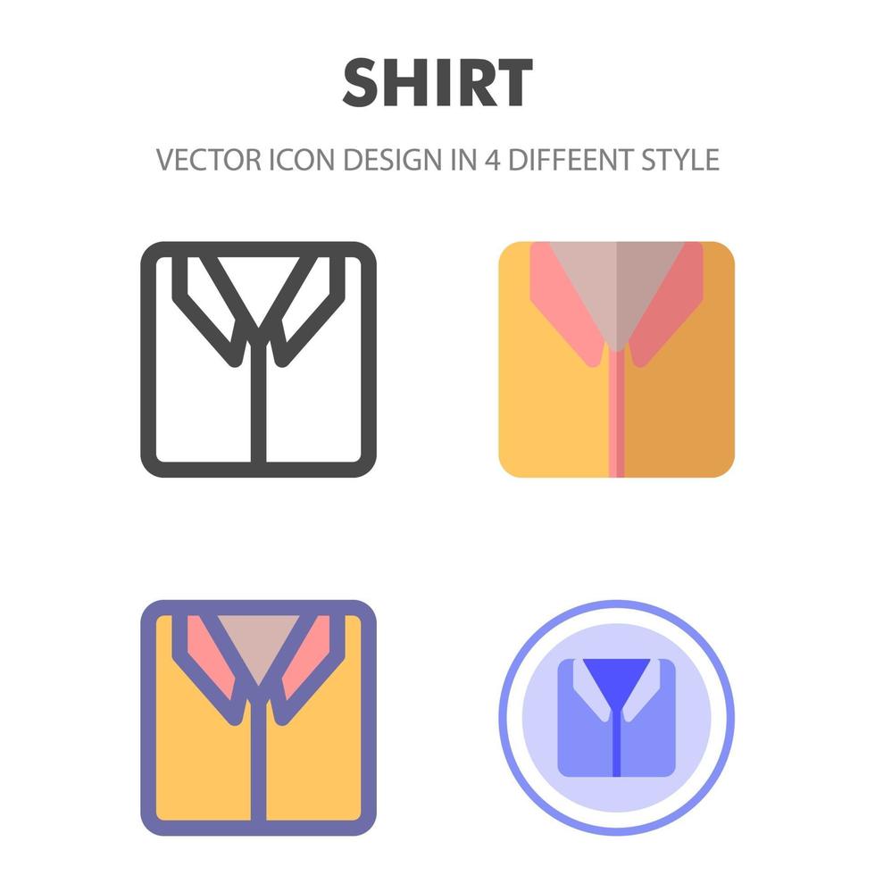 pack d'icônes de chemise dans différents styles vecteur