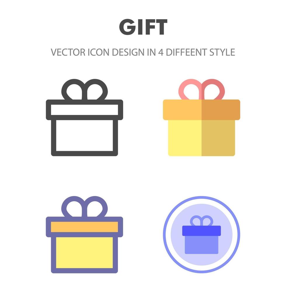 pack d'icônes de cadeau dans différents styles vecteur