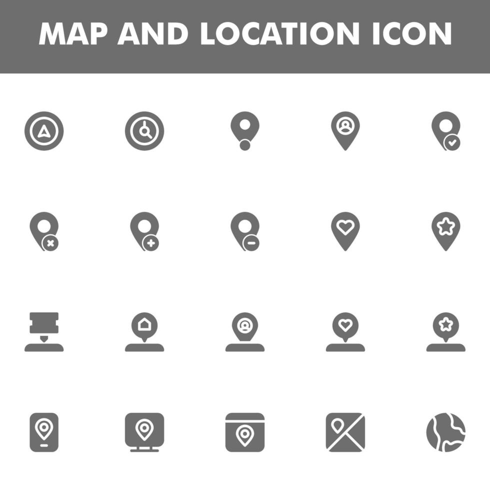 pack d'icônes de carte et emplacement isolé sur fond blanc. pour la conception de votre site Web, logo, application, interface utilisateur. illustration graphique vectorielle et trait modifiable. eps 10. vecteur