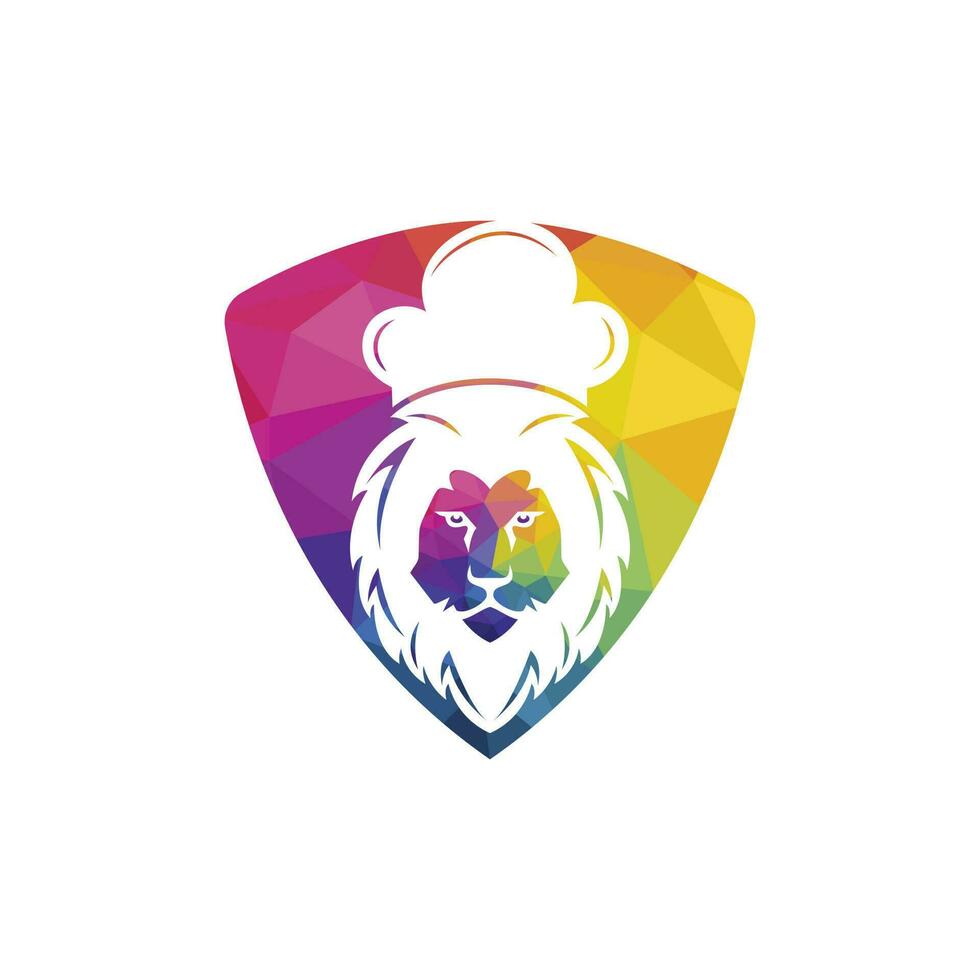 modèle de conception de logo vectoriel chef lion. concept de logo de restaurant alimentaire.