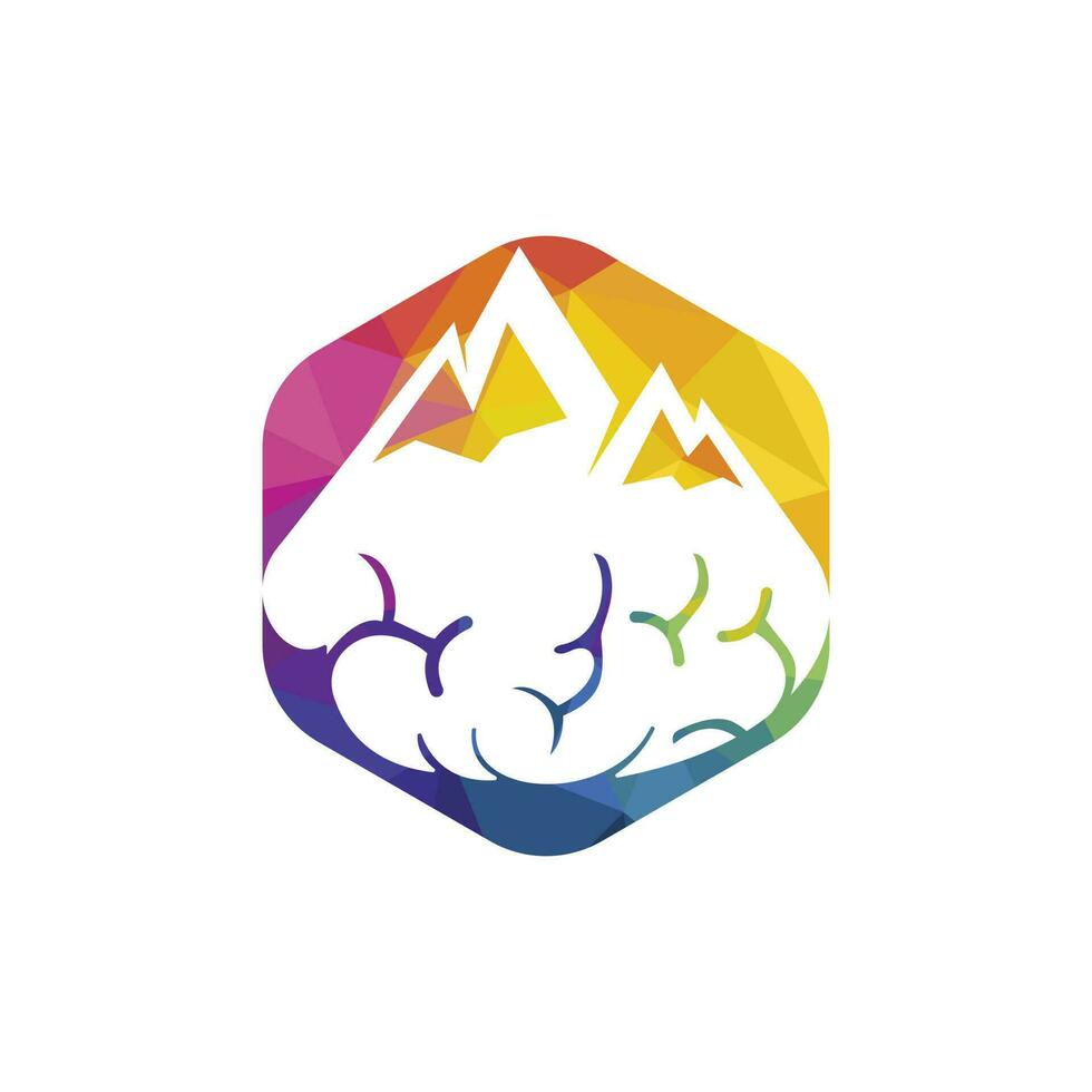 cerveau Montagne vecteur logo conception modèle.