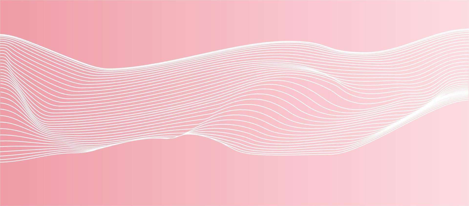 illustration vectorielle de lignes dynamiques vagues rose et couleur de fond rose vecteur