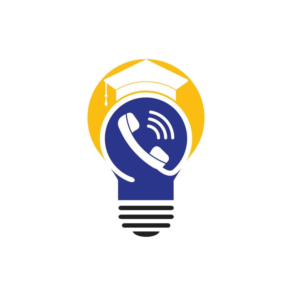 éducation appel vecteur logo conception modèle. l'obtention du diplôme casquette et combiné avec ampoule icône logo.