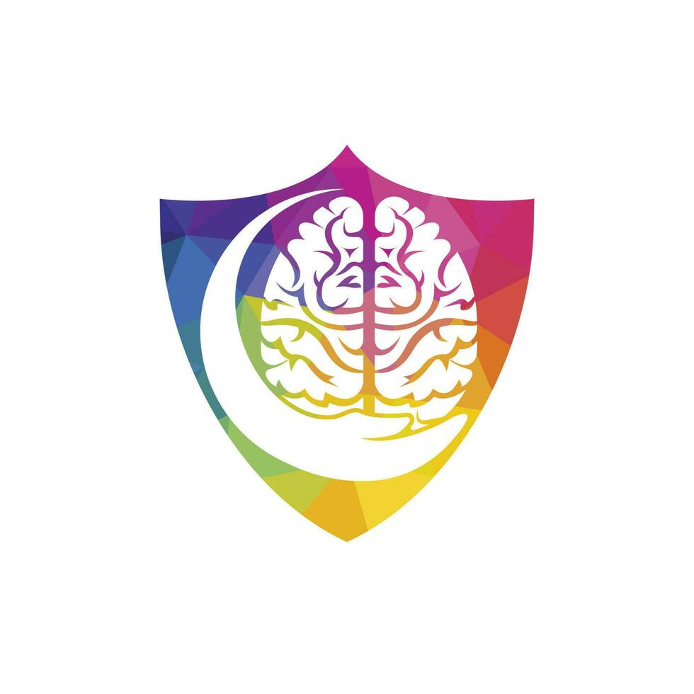 cerveau se soucier vecteur logo conception. Humain cerveau avec main icône logo conception.