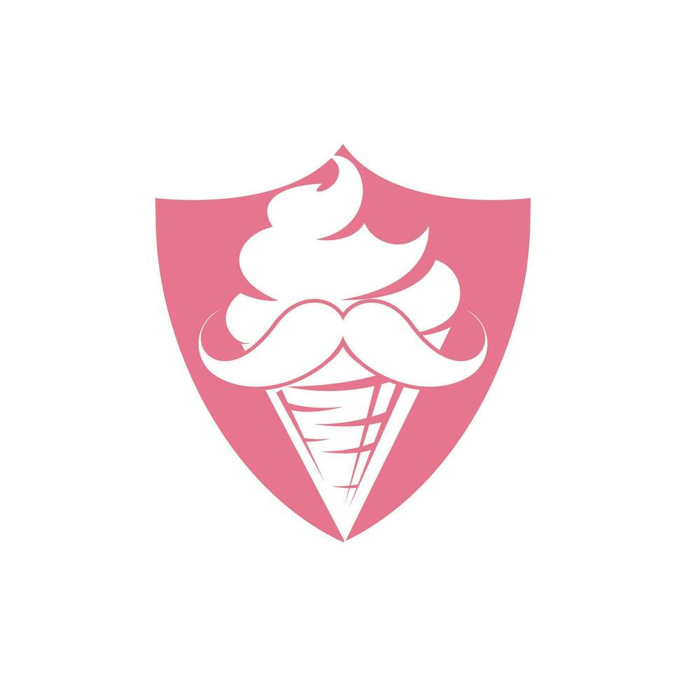 Monsieur la glace crème vecteur logo conception. la glace crème avec moustache icône logo conception.