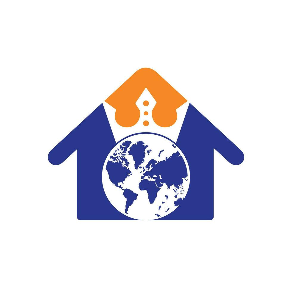 création de logo vectoriel planète roi. conception d'icône de logo de roi de globe.