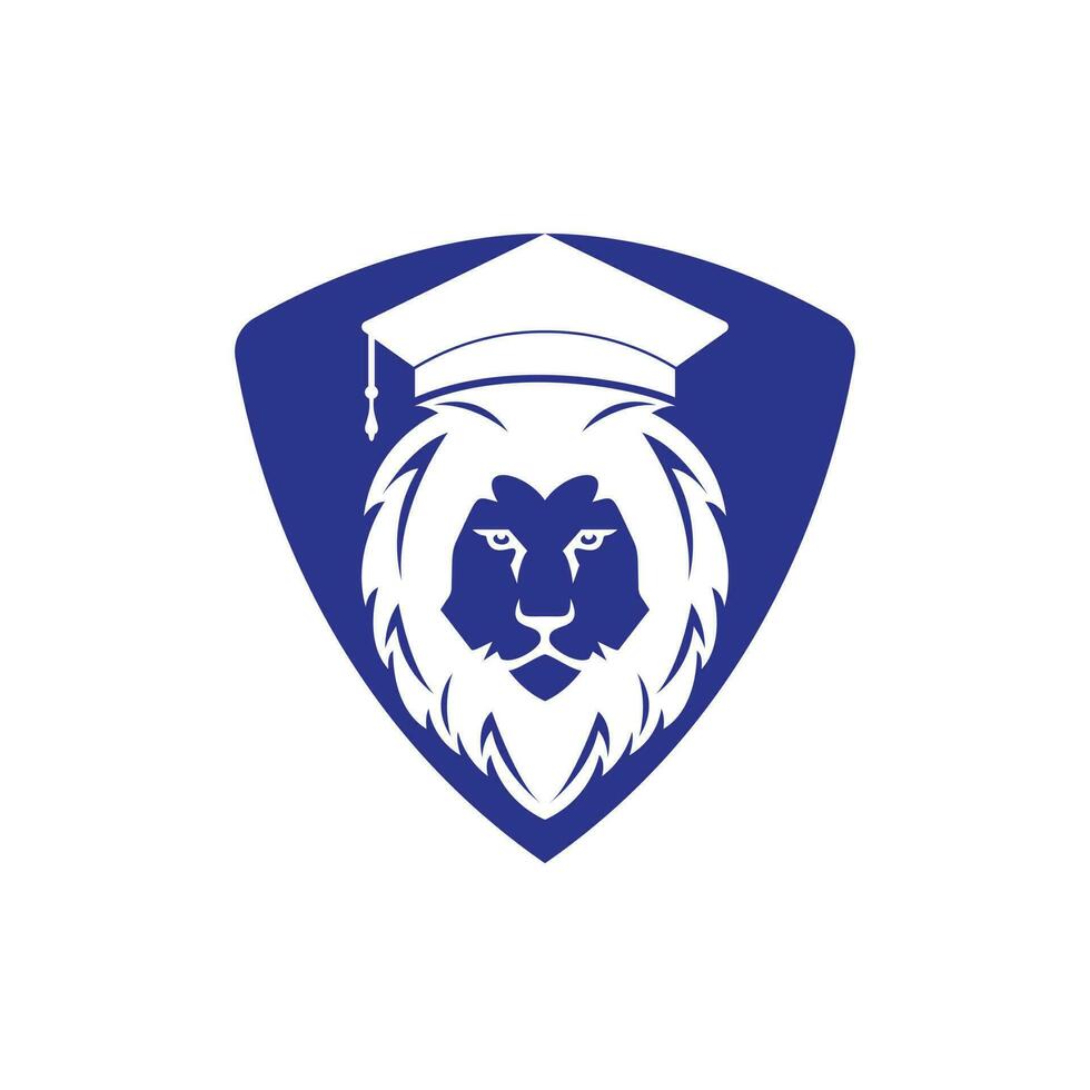 création de logo vectoriel étudiant lion. concept de logo de l'académie du lion.