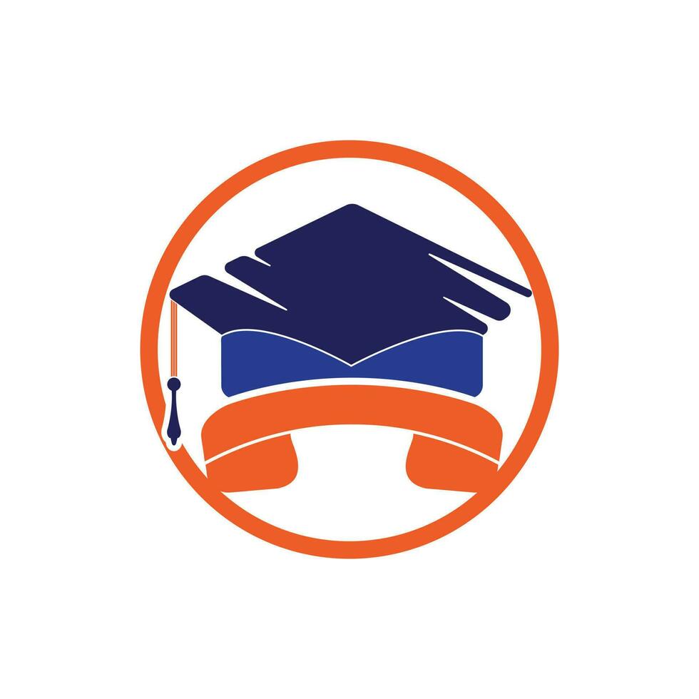 modèle de conception de logo vectoriel d'appel d'éducation. casquette de graduation et logo d'icône de combiné.