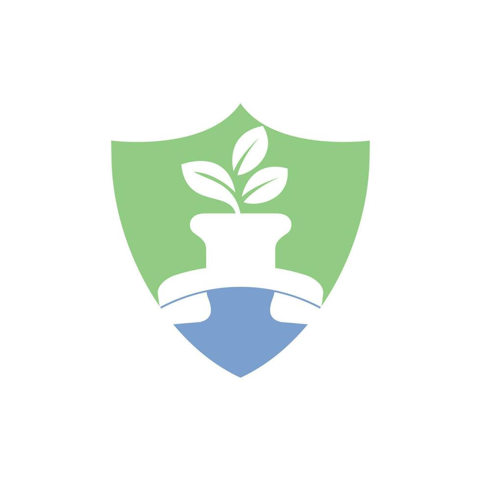 la nature appel vecteur logo conception. combiné avec fleur pot icône conception modèle.