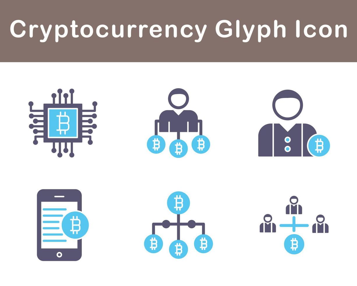 bitcoin et crypto-monnaie vecteur icône ensemble