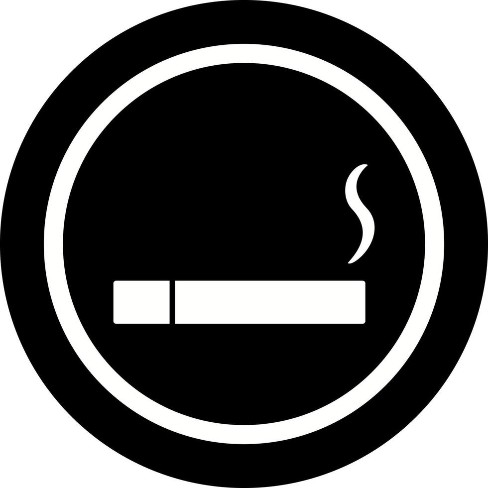 icône de vecteur de cigarette allumée unique