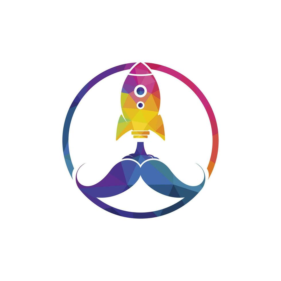 moustache fusée vecteur logo conception modèle.