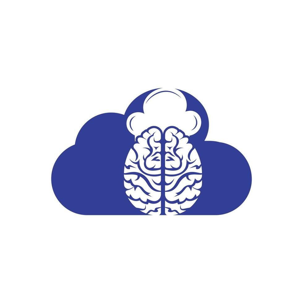 concept de conception de logo vectoriel chef intelligent. icône de cerveau et de chapeau de chef.