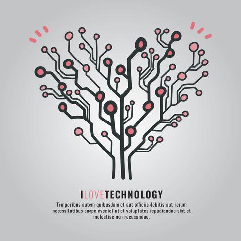 Technologie de l'amour vecteur