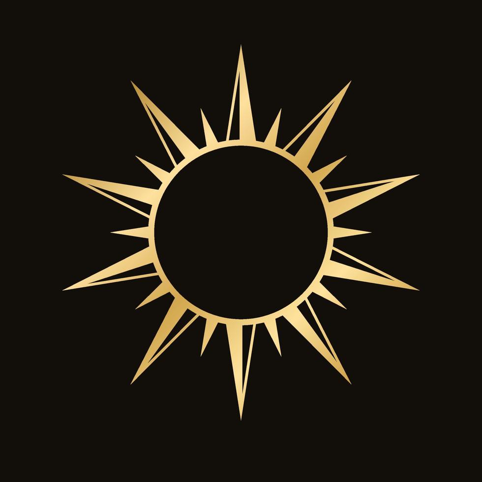 d'or céleste Soleil icône logo. Facile moderne abstrait conception pour modèles, impressions, la toile, social médias des postes vecteur