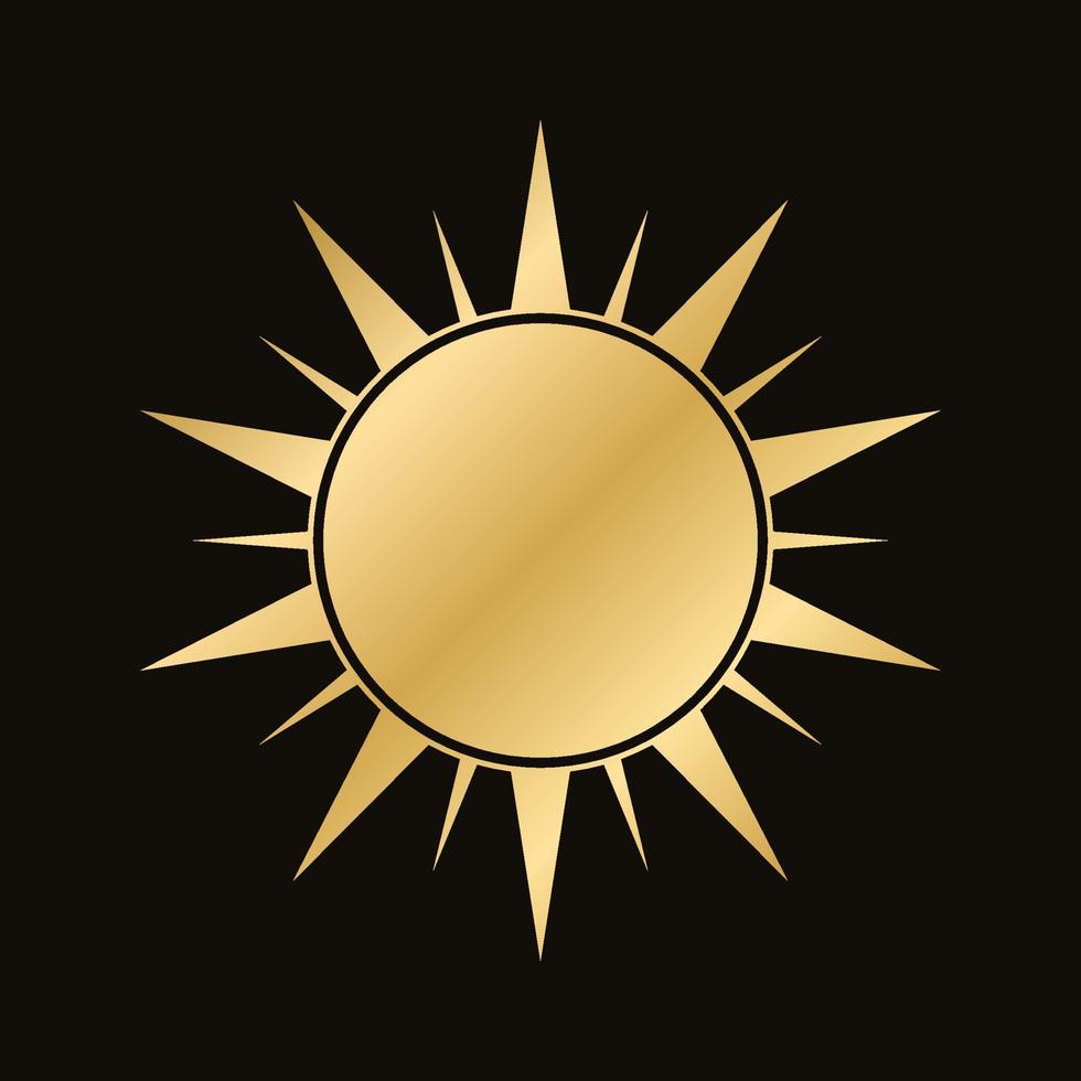 d'or céleste Soleil icône logo. Facile moderne abstrait conception pour modèles, impressions, la toile, social médias des postes vecteur