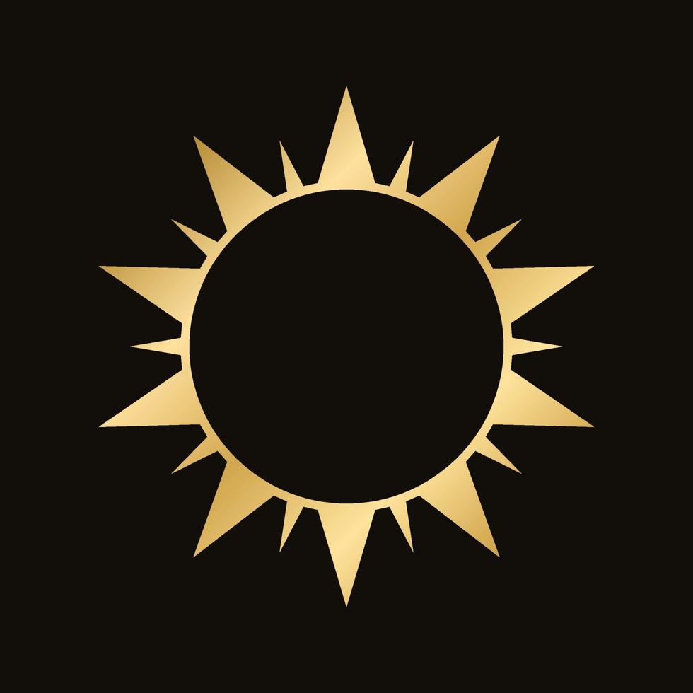 d'or céleste Soleil icône logo Cadre. Facile moderne abstrait conception pour modèles, impressions, la toile, social médias des postes vecteur