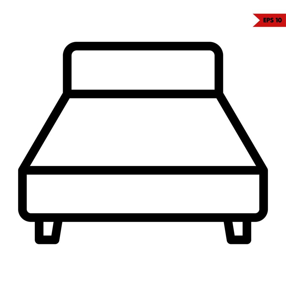 icône de ligne de lit vecteur