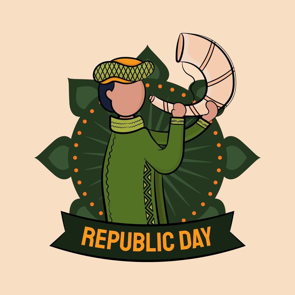 illustration dessinée à la main du jour de la république indienne vecteur